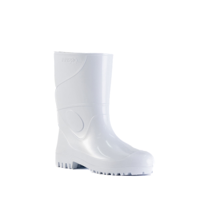 BOTA PVC BRANCA CANO MEDIO COM FORRO